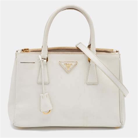 prada saffiano size 26|White Small Saffiano leather handbag .